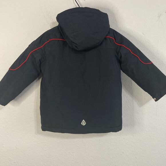 London Fog Kids Navy Sherpa Lined Hooded Winter Jacket Size 4 - Picture 5 of 13